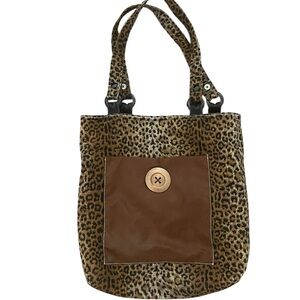 Trendy Reversible Leopard Print & Brown Statement Tote Bag
